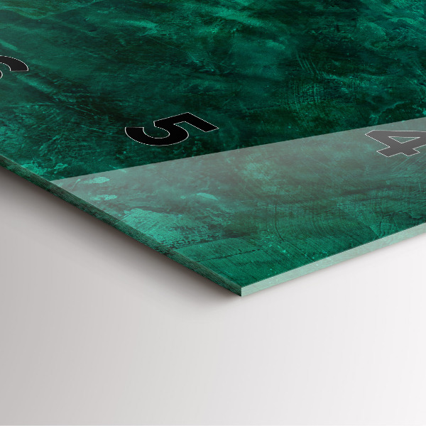 Square glass wall clock Emerald wall
