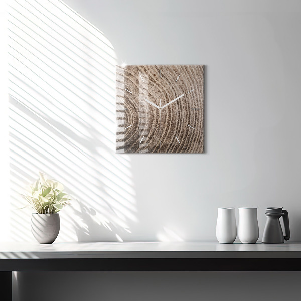 Square glass wall clock Trunk