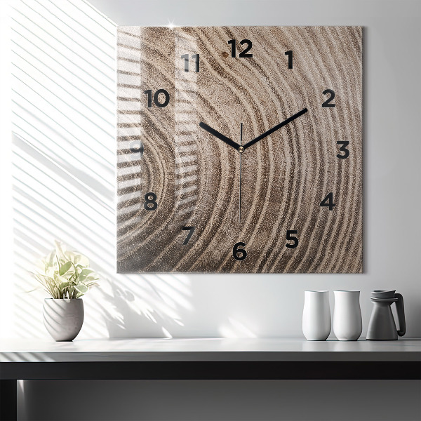 Square glass wall clock Trunk