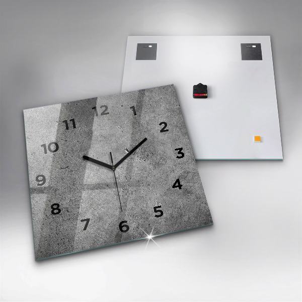 Square glass wall clock Industrial wall