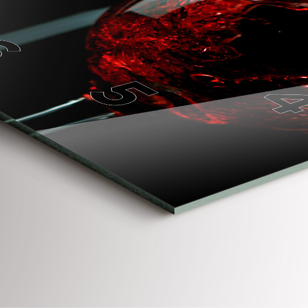 Square glass wall clock A bottle of wine