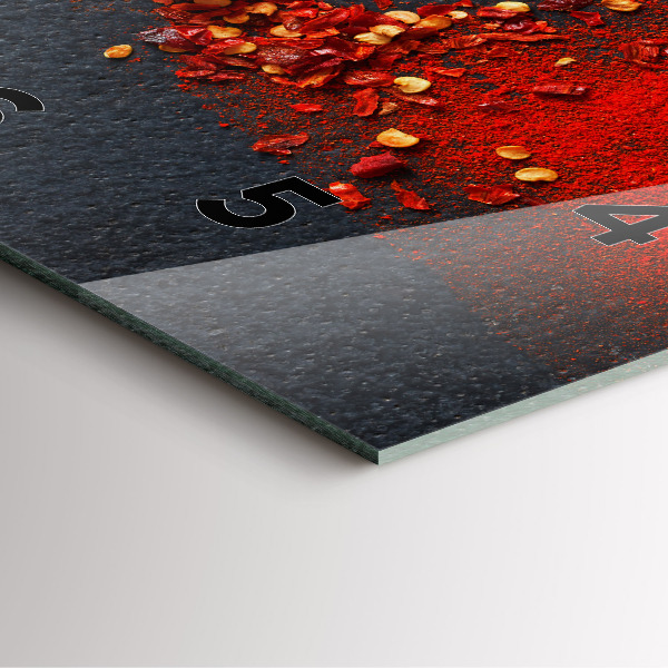 Square glass wall clock Red pepper seasoning