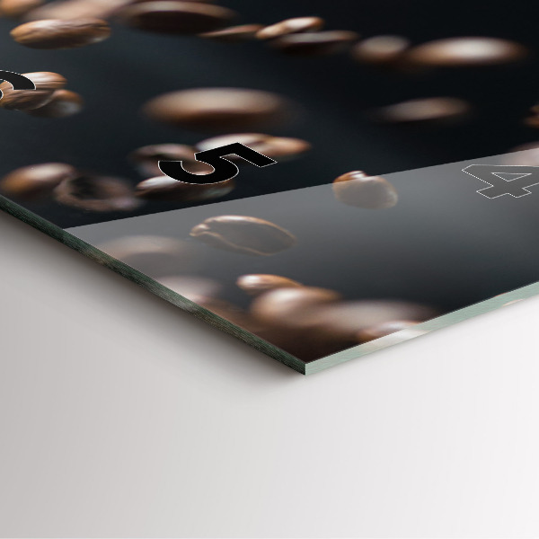 Square glass wall clock Coffee beans