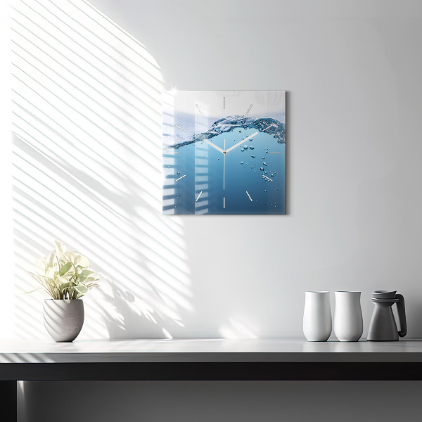 Square glass wall clock Underwater view