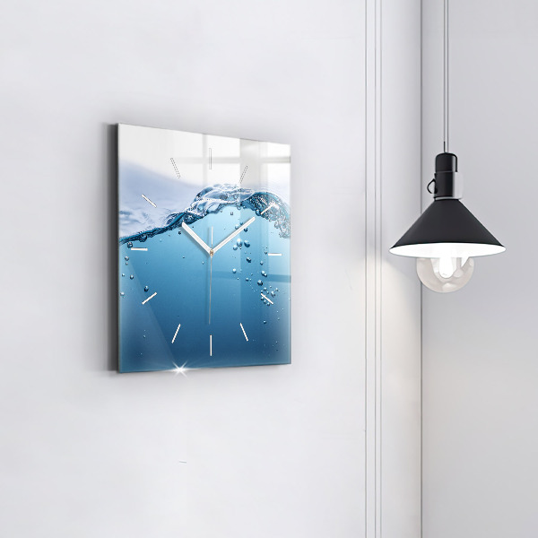 Square glass wall clock Underwater view
