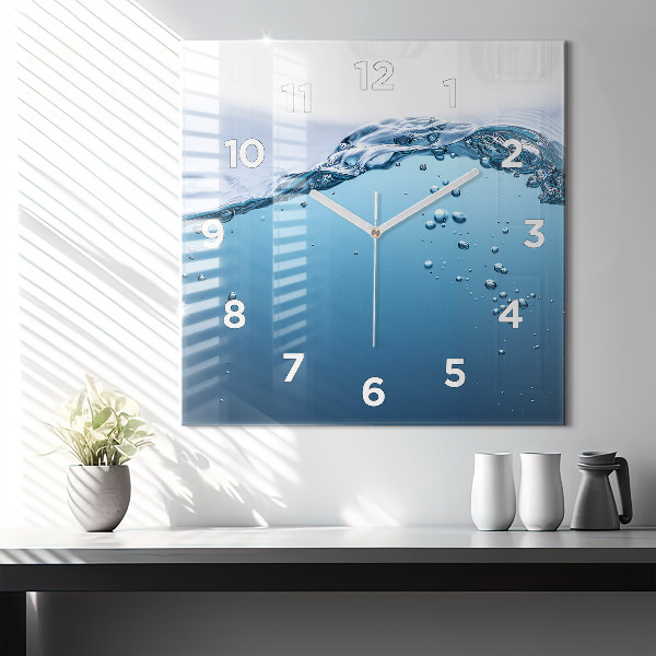 Square glass wall clock Underwater view