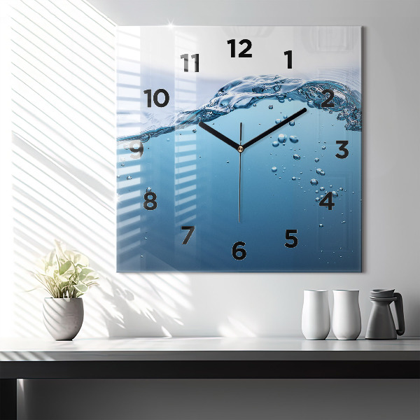 Square glass wall clock Underwater view