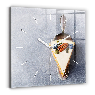 Square glass wall clock A piece of cake