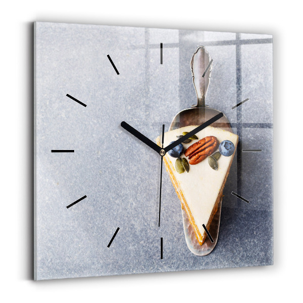 Square glass wall clock A piece of cake