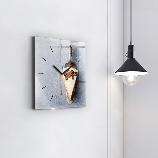 Square glass wall clock A piece of cake