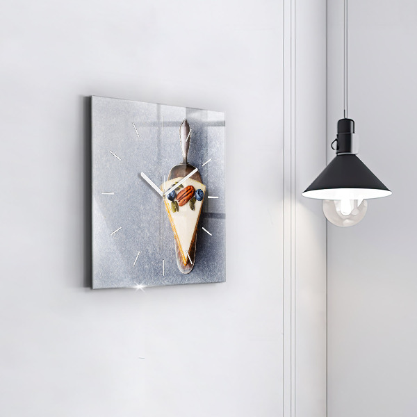 Square glass wall clock A piece of cake