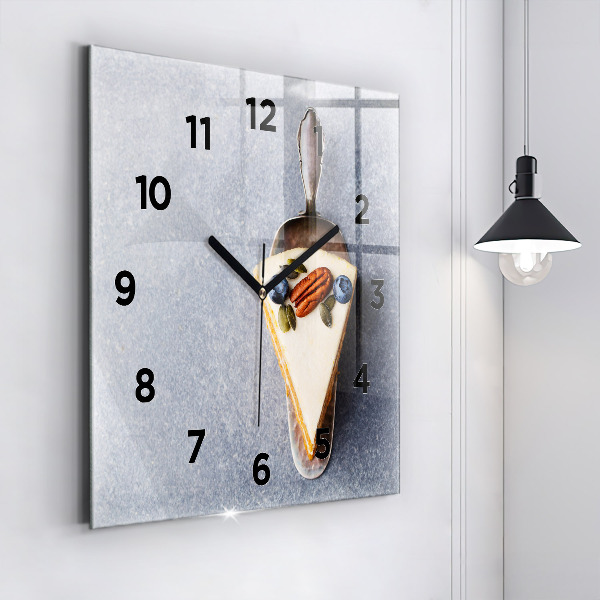 Square glass wall clock A piece of cake