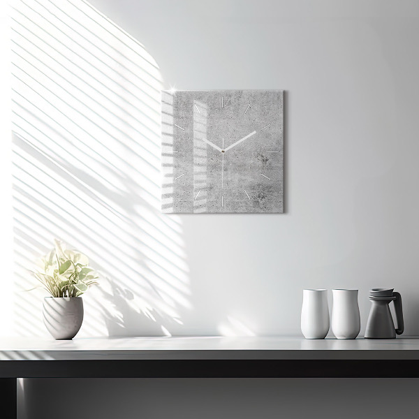 Square glass wall clock Raw wall
