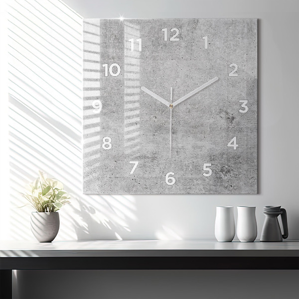 Square glass wall clock Raw wall