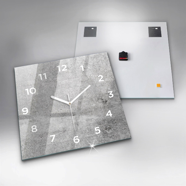 Square glass wall clock Raw wall