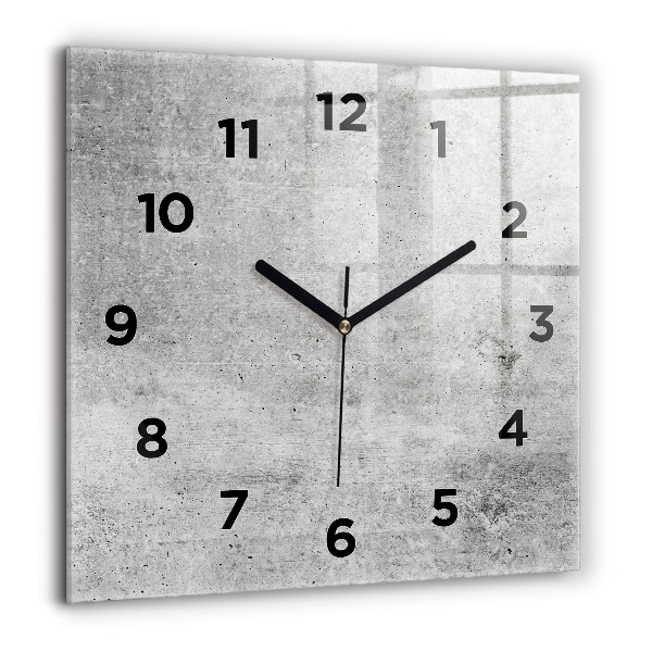 Square glass wall clock Raw wall
