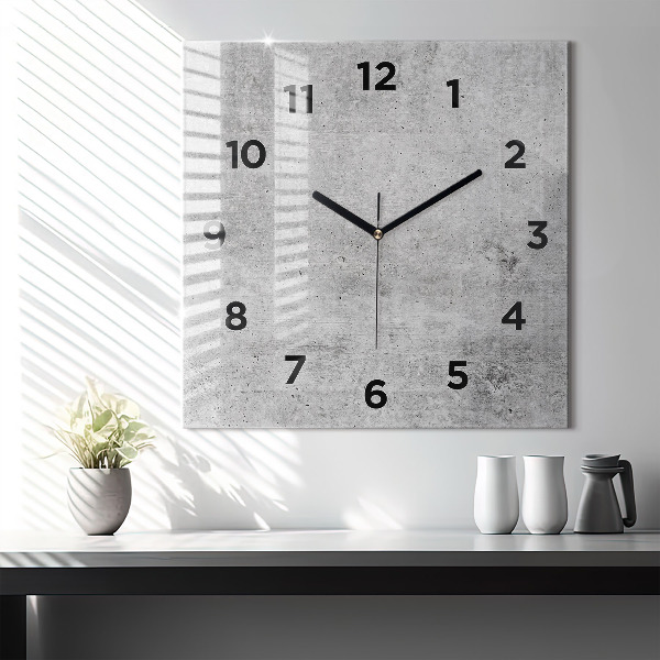 Square glass wall clock Raw wall