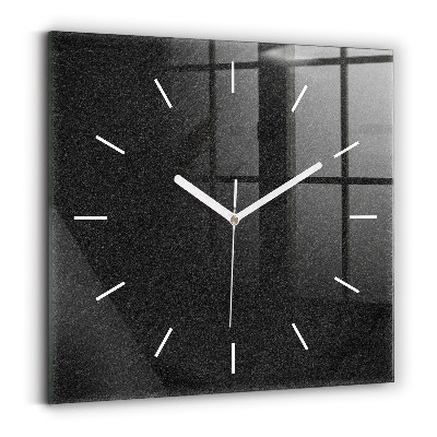 Square glass wall clock Dark rock