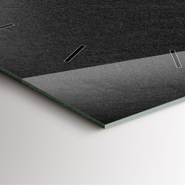 Square glass wall clock Dark rock