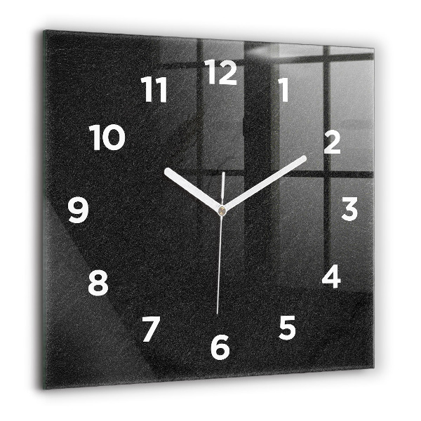Square glass wall clock Dark rock