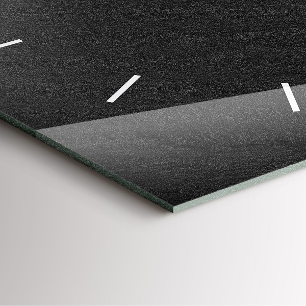 Square glass wall clock Dark rock