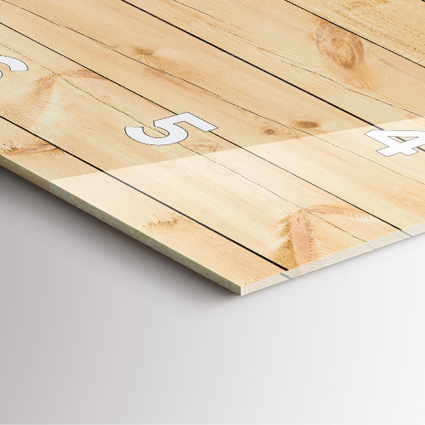 Square glass wall clock Wooden boards