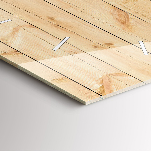 Square glass wall clock Wooden boards