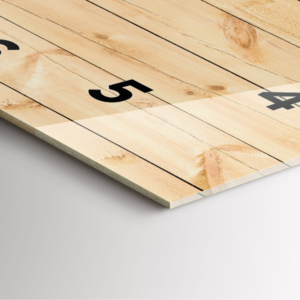 Square glass wall clock Wooden boards