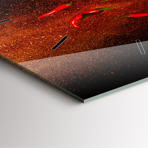 Square glass wall clock Chili peppers