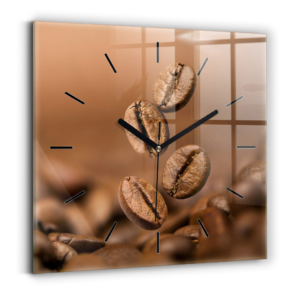 Square glass wall clock Abstract colors