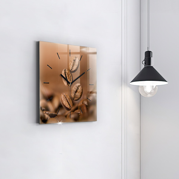 Square glass wall clock Abstract colors