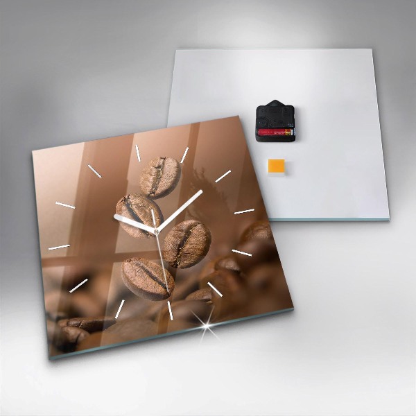 Square glass wall clock Abstract colors