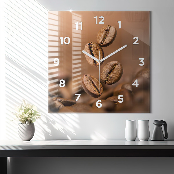 Square glass wall clock Abstract colors