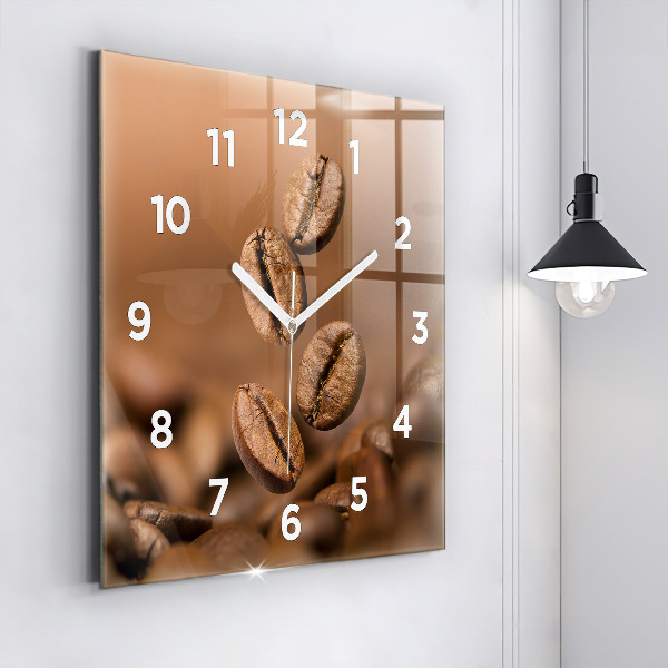 Square glass wall clock Abstract colors