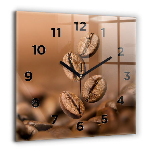 Square glass wall clock Abstract colors