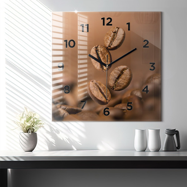 Square glass wall clock Abstract colors
