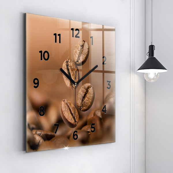 Square glass wall clock Abstract colors