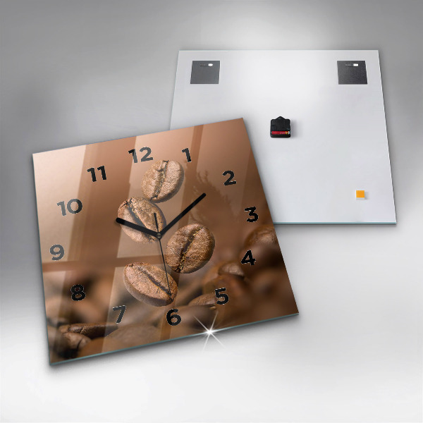 Square glass wall clock Abstract colors