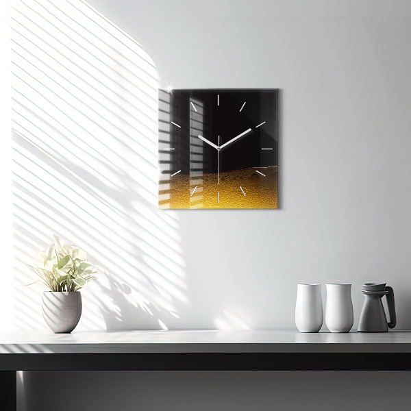 Square glass wall clock Orange juice