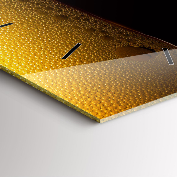 Square glass wall clock Orange juice