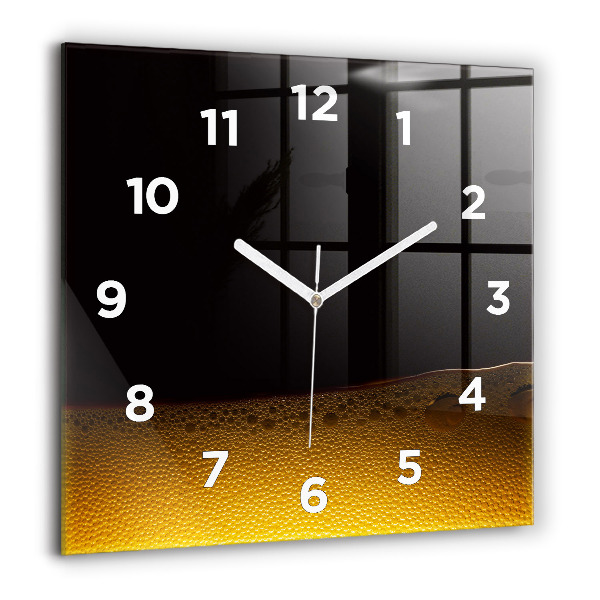 Square glass wall clock Orange juice