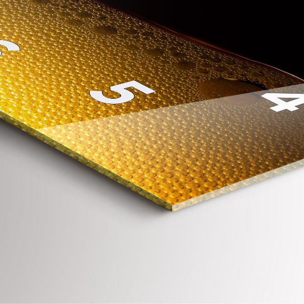 Square glass wall clock Orange juice