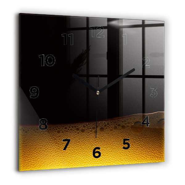 Square glass wall clock Orange juice