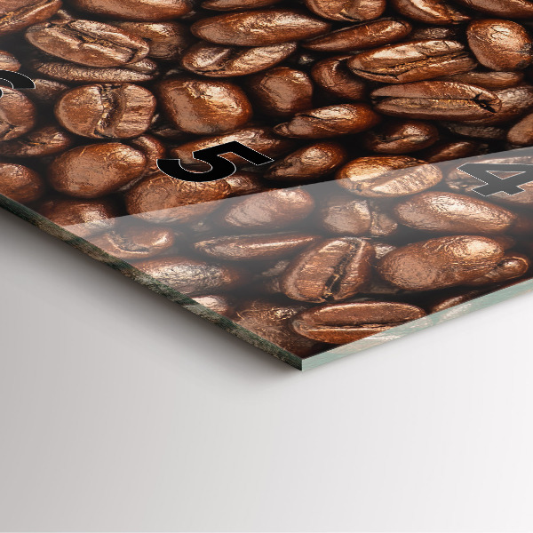 Square glass wall clock Coffee beans