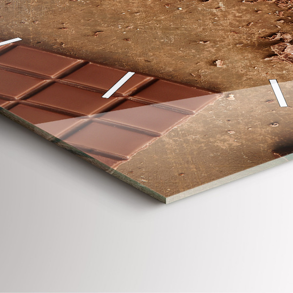 Square glass wall clock Chocolate bars