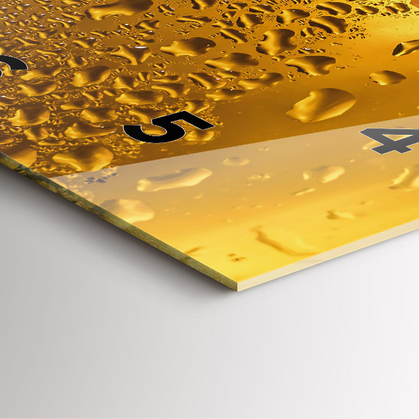 Square glass wall clock A mug of beer