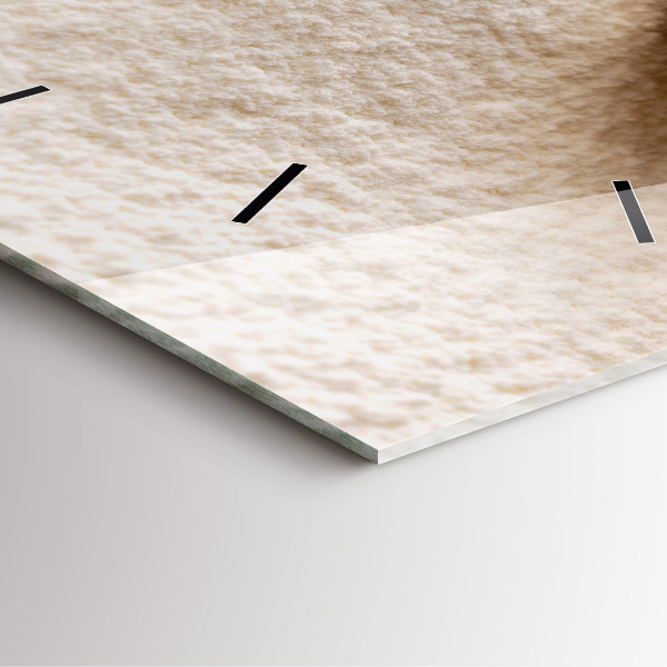 Square glass wall clock Flour and ears of grain