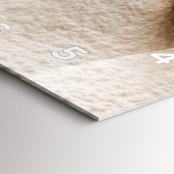 Square glass wall clock Flour and ears of grain