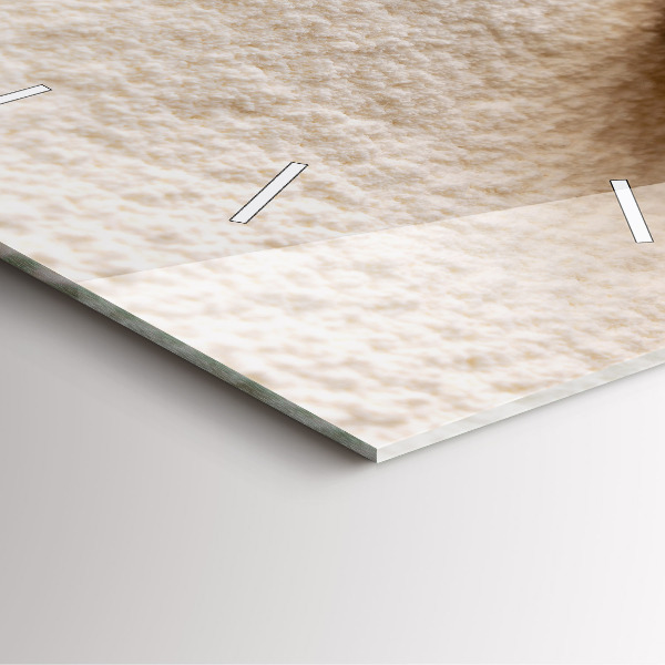 Square glass wall clock Flour and ears of grain