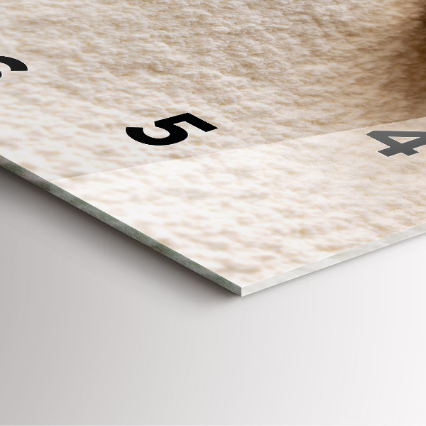 Square glass wall clock Flour and ears of grain